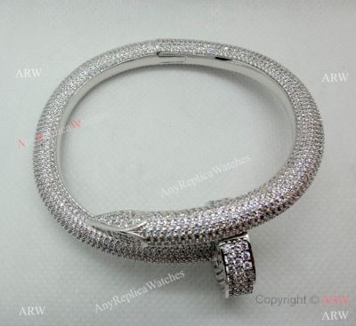 Cartier Nail Bracelet Replica / Juste Un Clou Silver Diamond Bracelet